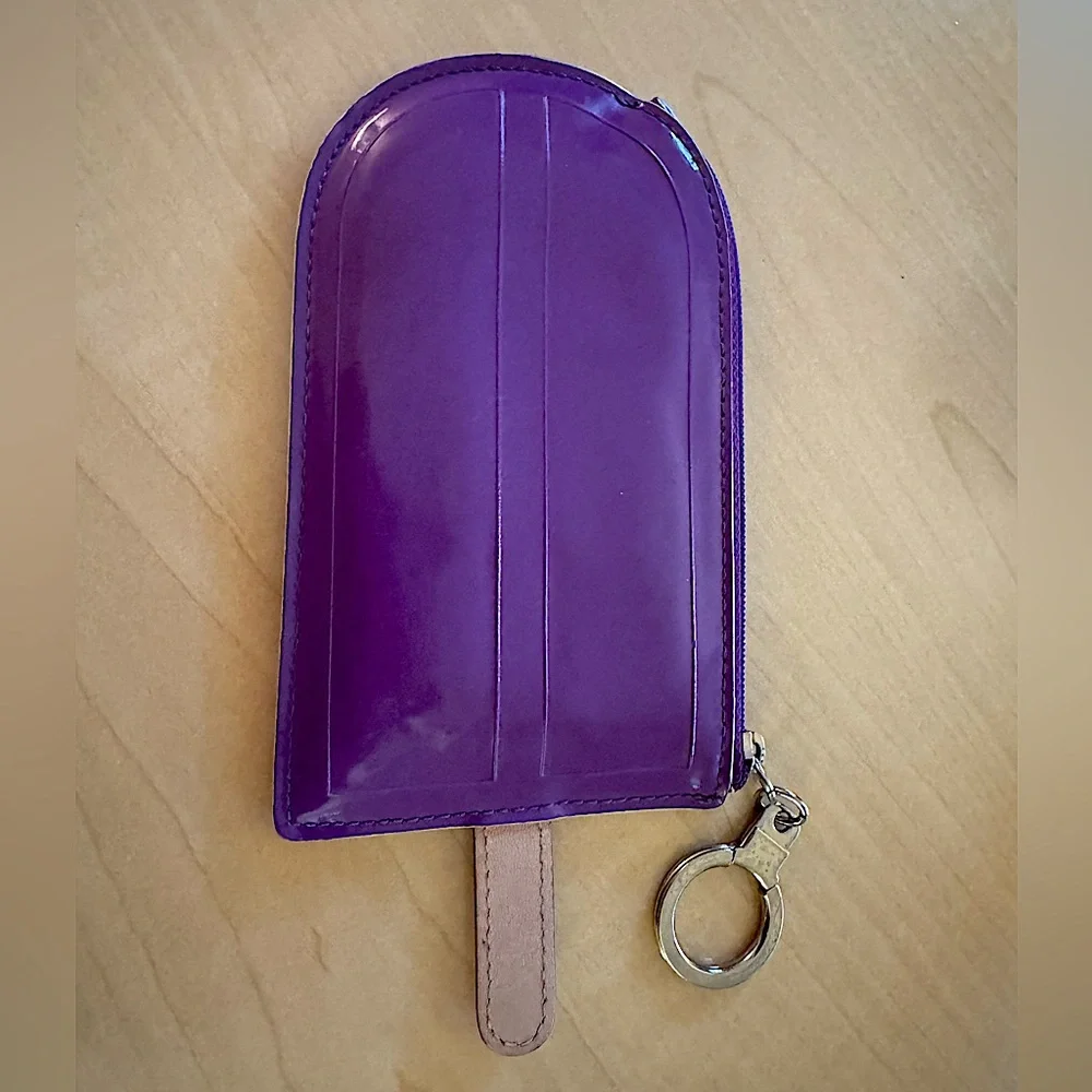 Kate Spade Vintage Purple Popsicle Flavor of the Month Coin Purse Keychain